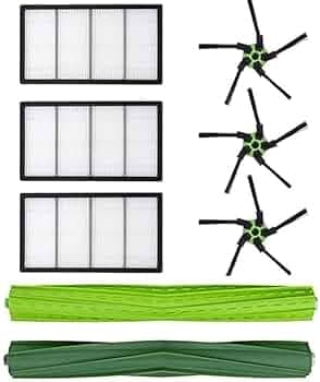 Replacement Parts Fit for iRobot Roomba s9 (9150) s9+ s9 Plus (9550) s Series Wi-Fi Connected Robot Vacuum Kits (2 Rubber Brushes, 3 Filters, 3 Side Brushes)