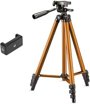 Kratos 2026 Aluminum Tripod Stand 51 Inch/130CM with 360° Rotatable Mobile Holder with Handle, Compatible with All Smartphones, GoPro & DSLR, Adjustable Tripod Stand for Photography & Video Shooting