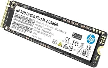 HP EX900 Plus 256GB NVMe SSD - GEN 3.0 X 4 PCIe 8Gb/s 3D NAND M.2 Cache Internal Solid State Drive Up to 2000 MB/s - 35M32AA#ACJ with 5 Year Warranty