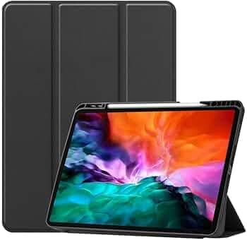 OneLike Shockproof Smart Flip with Pen Holder Magnetic PU Leather Lightweight Case Cover for iPad Pro 12.9 (2022) / iPad Pro 12.9-inch, 6th Generation (Ultra Slim, Black)