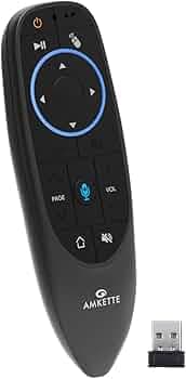 EvoFox (by Amkette) Air Smart Remote with Voice Command and Mouse Mode, Compatible with Smart/Android TV, Projectors, STB Box, PCs and Laptops (2.4GHz USB Receiver) (Black)