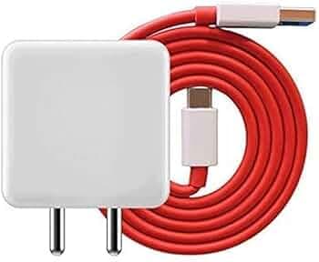 Mitesbony 80W Fast Wall Charger for Mobile with Detachable USB to Type-C Cable | 6A High Output Charging Adapter | Fast Charging Wall Charger for Smartphones & USB-C Devices (White, Red Cable)