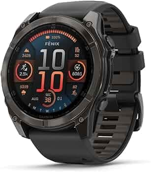 Garmin Fenix 8 51mm, AMOLED, Sapphire, Titanium, Black/Pebble Grey Band, Black