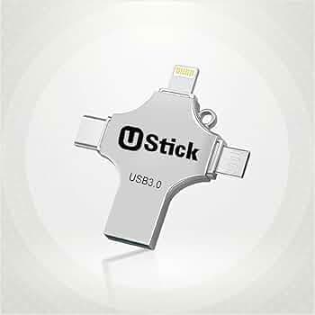 Ustick 256GB 4 in 1 Pen Drive with Micro USB, USB A, Type-C for iOS & Android Compatible with iPhone, iPad, Android, PC and More Devices (256GB)