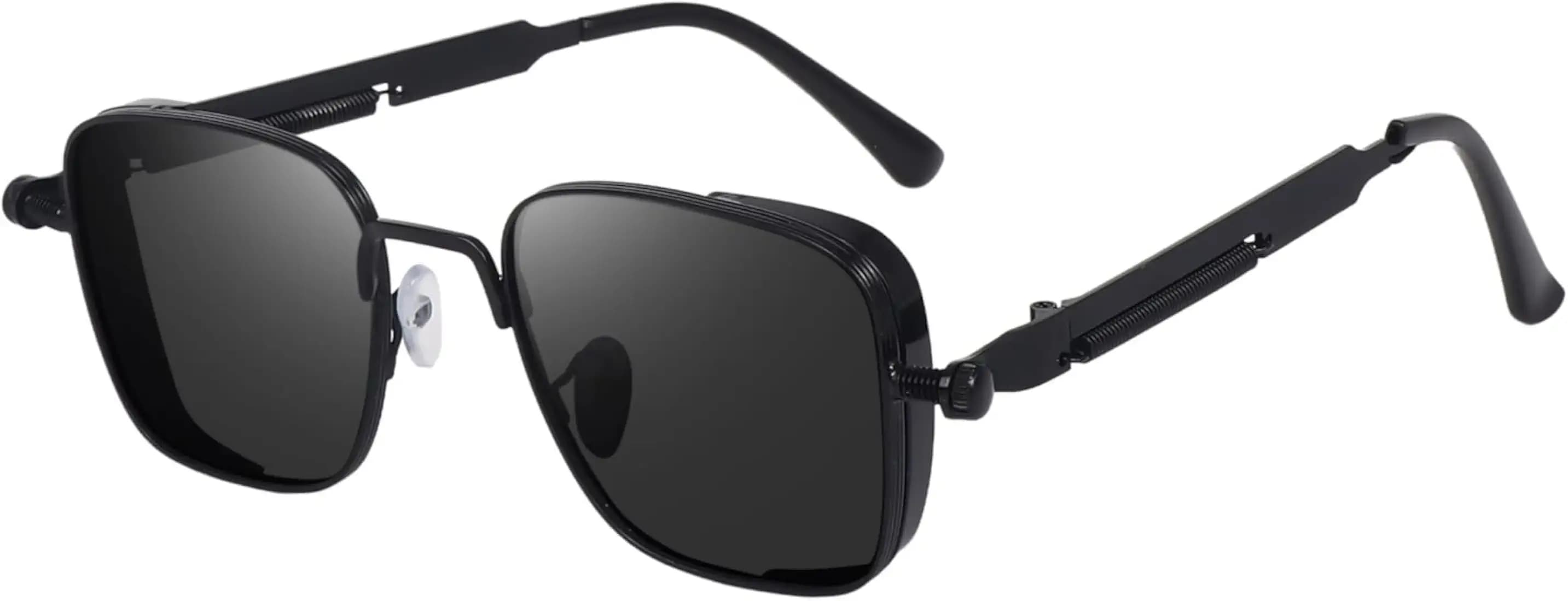 IFLASH Vintage Pilot Square Trendy Metal Steampunk Fishing Driving Sun Glasses For Mens & Women