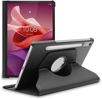 OneLike Shockproof Tablet Cover, 360° Rotating Kickstand Multiple Viewing Angles Protective Case Cover for Lenovo Idea Tab Pro (12.7") - Black