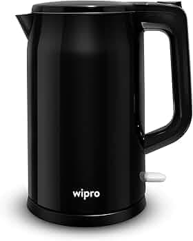 wipro ABS Elato BK 213 Cool Touch Electric Kettle,1.8 Litre,Anti-Rust Shield,Super Fast Heating,3X Protection,Overheat,Dry Boil & Auto Shut-Off,One Touch Opening,1200 Watts,2 Years Warranty,Black