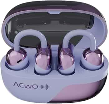 ACwO DwOTS Flow Open Ear Earbuds | X-Fidelity Sound | AI-ENC Mic | Dual Mode (Music & Gaming) | 50H Playtime | Fast Charging | IPX5 | Bluetooth 5.3 Iris Purple