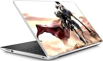 GADGETS WRAP Universal 15inch x 10inch Printed Vinyl Top Only Skin Sticker Decal for 15.6inch Screen Size Laptops - White Knight Chronicles Gaming