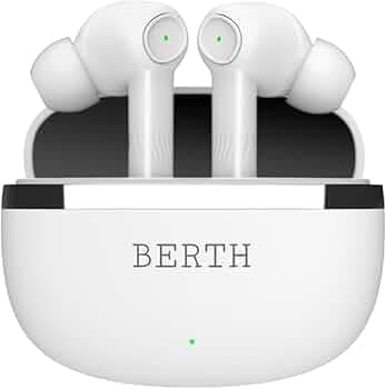 BERTH X35 Wireless Earbuds, 50H Playtime, Quad Mic ENC, 13mm Drivers, Fast Charging, Dual Pairing, BT 5.4, IPX4, Crystal Clear Calls, Deep Bass, in-Ear Earphones with Mic (White)