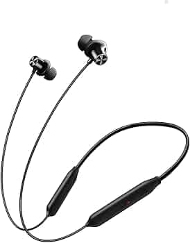 Bullets Z3 Wireless Bluetooth Neckband with Deep Bass, Low Latency Gaming Mode, Dual Pairing & Long Battery Life Compatible with OnePlus & Other Smartphones (Black)