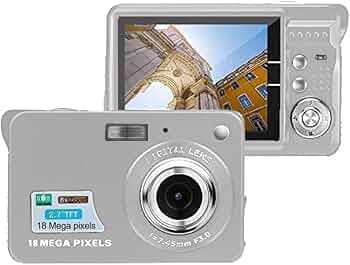 Acuvar 18MP Megapixel Digital Camera with 2.7" LCD Screen, Rechargeable Battery, HD Photo and Video for Indoor, Outdoor Photography for Adults, Kids (Silver)