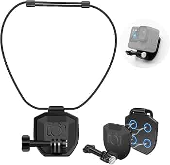 ZORBES® Magnetic Action Camera Neck Mount, Adjustable Nylon Cord Magnetic Neck Strap Mount, Hands-Free Filming POV View, Universal Compatibility
