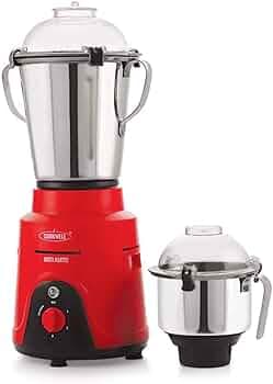 Cookwell Commercial Mixer Grinder 1500 W for Cafes, Restaurants, Hotels, Canteens (2 HP - 2 Jar), Red