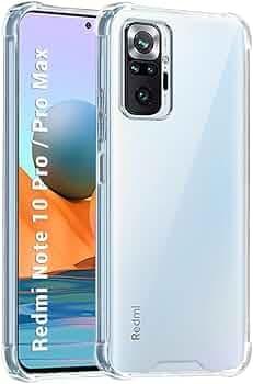TheGiftKart Shockproof Clear Back Cover Case for Mi Redmi Note 10 Pro/Pro Max | 360 Degree Protection | Hard Transparent Back Cover for Redmi Note 10 Pro/Pro Max (PC & TPU, Transparent Bumper)