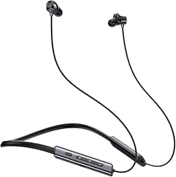 pTron Tangent Eon w/ 50Hrs Playtime, Immersive Sound, HD Mic & AI-ENC Clear Calls, Dual-Device Pairing, Magnetic On/Off Function, BT5.4 Wireless Neckband, Voice Asst., Type-C Charging & IPX5(Obsidian)