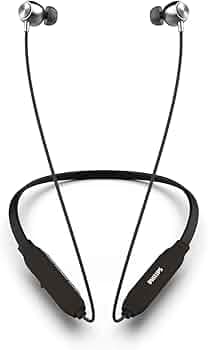 Philips Audio TAN1159BK/94 Bluetooth Wireless Neckband with Mic, Magnetic Earbuds, Bombastic Rich Bass - 10 mm Drivers, 10 Mins Charge - 12 Hrs Music, 30 Hrs Battery Life, IPX4 Water Resistant (Black)