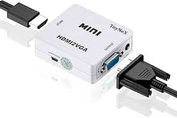 HDMI to VGA Adapter, Gold-Plated 1080P Active Video Converter (Female to Female) for Computer, Laptop, Desktop, PC, Monitor, Projector, Chromebook, Gaming Console. (White)