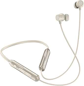 Noise Airwave Pro Bluetooth in Ear Neckband with Upto 32 dB ANC, 60H of Playtime, Dual Device Pairing, 3 Mic ENC for Calling, Low Latency(Upto 40ms), 13mm Driver (Metallic Beige)
