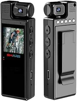 smars Pocket Body Camera with Audio and Video Recording, 1080P Full HD, 180° Flip Lens, Night Vision