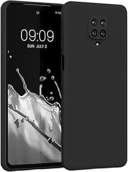 LIRAMARK Silicone Soft Back Cover Case for Xiaomi Redmi Note 10 Lite/Redmi Note 9 Pro/Redmi Note 9 Pro Max/Poco M2 Pro (Black)