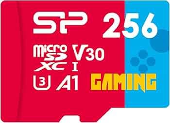 Silicon Power 256GB Gaming microSDXC UHS-I Micro SD Card with Adapter, Optimized for Mobile Games Apps Nintendo-Switch, Class 10 U3 V30 A1 MicroSD Memory Card, Superior Gaming Series