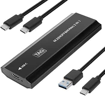 TAG NVMe M.2 SSD Casing/Enclosure USB-3.1 Gen2 Type-C 10Gbps | NGFF/NVMe Support | Portable SSD External Metal Body Enclosure | Plug and Play | Up to 4TB for Windows/Mac/Linux/Android (Black)