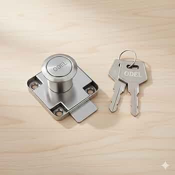 Multipurpose Drawer Lock - 22mm Smart Lock with Simple Key | Durable Nickel Finish | Heavy Body for Reliable Security | Suitable for 18mm+ | - 1 Popular Lock ODEL Cabinet