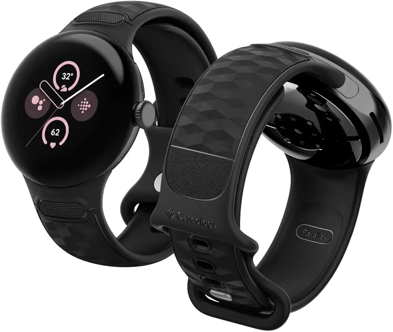 CASEOLOGY by Spigen Parallax for Google Pixel Watch 3 Strap 41mm, Pixel Watch 2/1 Strap Band - Matte Black