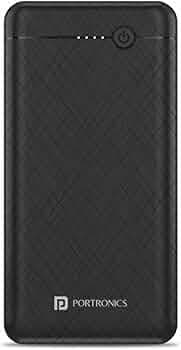 Portronics Power Brick II 20000 mAh,2.4A 12w Slim Power Bank with Dual USB Output Port for iPhone, Anrdoid & Other Devices.(Black)