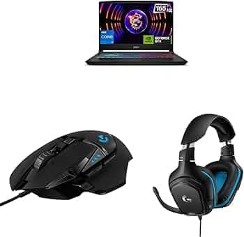 MSI Katana 15 Gaming Laptop,14th Gen Intel i7-14650HX+8GB RTX 5050,16GB RAM,512GB SSD with Logitech G502 Hero Gaming Mouse, Wired, 25000 DPI Programmable and Logitech G431 Wired Gaming Headset