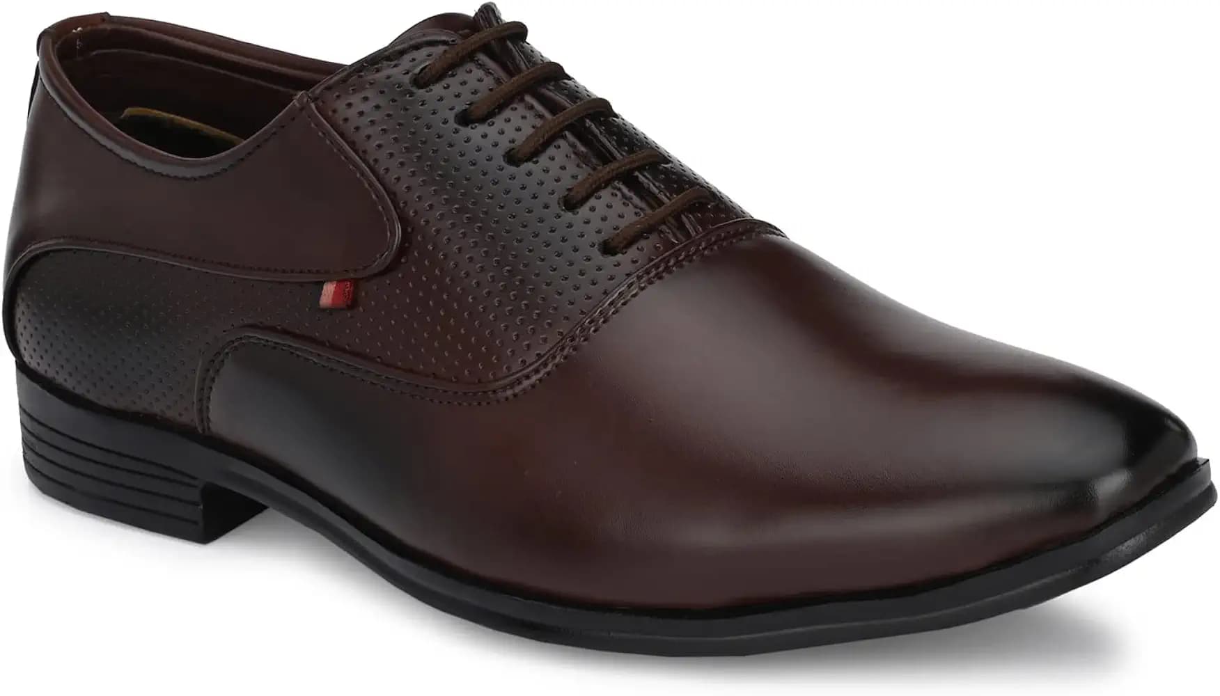 Azzaro Black Men’s Lace-Up Shoes | Closed Toe Formal Shoes with Airmax TPU Sole | Synthetic Leather Office Wear