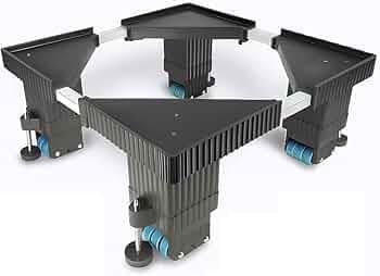 PUREAGLE Good Height Heavy Duty 24 Wheel Adjustable Stand/Trolley Washing Machine ONLY TOP Load, Dishwasher, Refrigerator with 4 Stopper Washing Machine 6.5/7/8/9/10 kg) (Metal, Black)