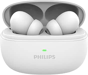 Philips TAT1150WT/94 Premium Wireless Earbuds with ANC,Quad Mic ENC,Up to 55 Hr Playtime, 13mm Neodymium Drivers,Multipoint, ergonomically Designed,IPX5 Water Resistance,Fast Charging(Bright White)