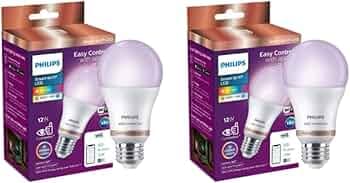Philips Wiz Wi-Fi Enabled E27 12-Watt LED Smart Bulb, Compatible with Amazon Alexa and Google Assistant(16M Colours +Shades of White + Dimmable + Tunable), Pack of 2