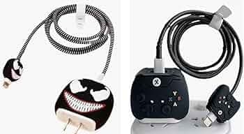 TechMount 2025 New Launch Silicone Cartoon 3D Designer 2 Pack Charger Cover Case with Free Data Cable Saver Compatible with Apple iPhone 18-20W Chargers Only for Boys & Girls (Venom- Gamepad)