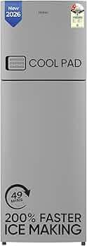 Haier 240L 2 Star Frost Free Top Mount Double Door Refrigerator|Cool Pad|200% Faster Ice Making in 49 Minutes (HEF-252EGSA-P, Moon Silver)
