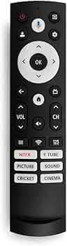 Remote Control Compatible for Hisense Smart TV with Voice Supported | Cricket-Cinema Smart TV Remote Remote Control - Please Match The Image with Your Old Remote (Black)
