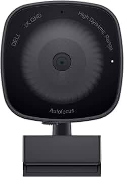 Dell WB3023 2K QHD Webcam, 4X Digital Zoom, 1920 x 1080 Video Resolution, Noise-Cancelling Technology, 2D/3D Noise Reduction Technology, Built-in Microphone, USB, Microsoft Teams/Zoom Certified