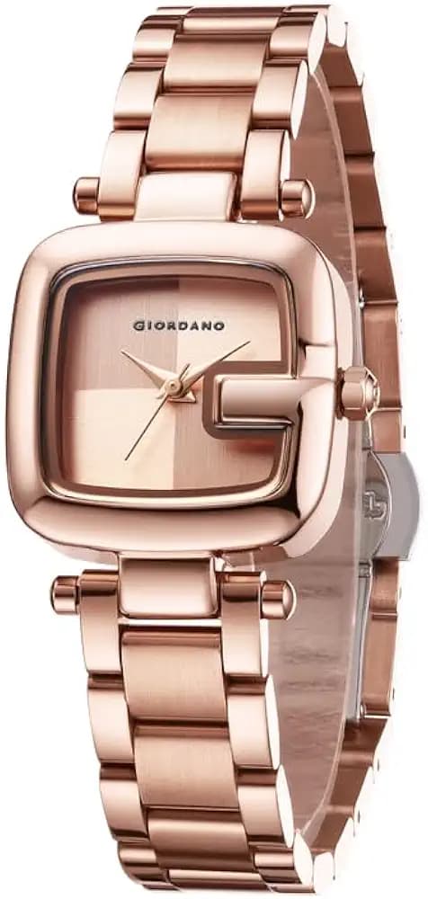 Giordano Monogram Watch for Women Dial with Metal & Leather Strap Fashionable Design, Water Resistant Quartz Analog – Perfect for Casual & Office Wear