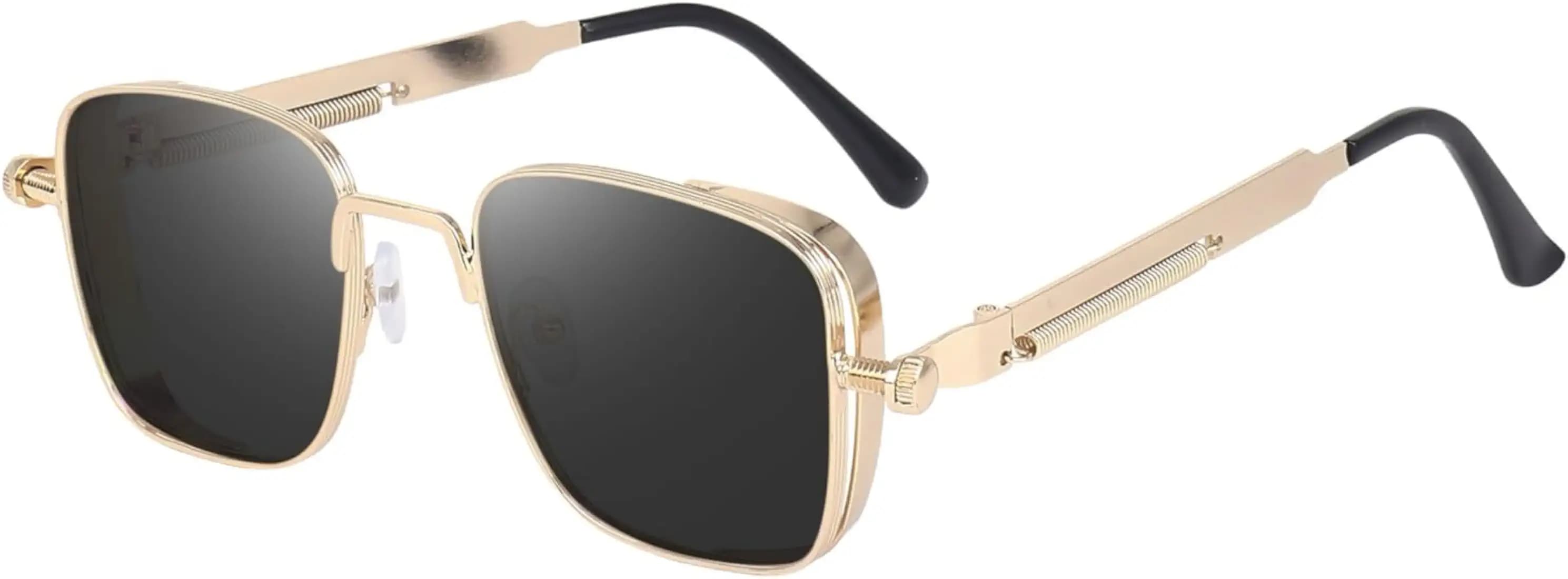 IFLASH Vintage Pilot Square Trendy Metal Steampunk Fishing Driving Sun Glasses For Mens & Women