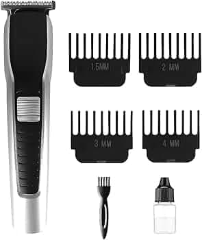 Professional Cordless AT-538 Hair Trimmer for Men | Rechargeable Waterproof Beard & Mustache Clipper | Powerful Electric Razor for Salon & Home Use (Multicolor, 3-Year Warranty)