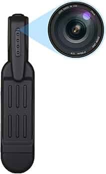 Spy Camera 1080p Hd Video and Audio Recording with 180 Minutes Mini Digital Pocket Body Camera, 90 Degree Angle Lens Loop Recording Camcorder,Black (no WiFi Needed)