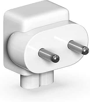 Indian Style/EU Plug Adapter Duck Head for Power Adapters of Apple MacBook,Powerbook, Pro, Air, iPod, iPhone, iPad, iBook