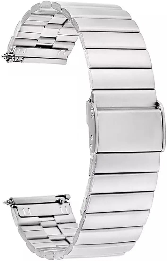 AONES 22mm Watch Strap Stainless Steel Metal Compatible for Asus Vivowatch Smartwatch Adjustable Band