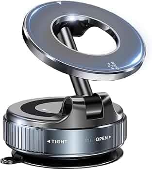 2026 Upgraded 360° Vaccum Magnetic Phones Holder, Magnetic Car Phone Mount, Hands-Free Suction Cup Holder for Car/Gym/Mirror/Shower, Car Mount Compatible with All Mobile A98 (Black)