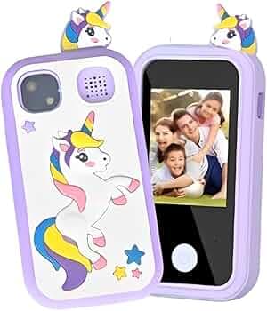 Kids Touchscreen Smartphone Toy with 2.4" Color Screen-1080P- MP3 Music Player- in Built Games & Wallpapers (Purple)