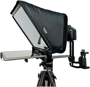 Proshot V4 Teleprompter for iPhone,Ipad,Smartphone,DSRL Camera with Microphone Remote Control|Software&Pro Video Recording Training|Matelic Body|Carry Case|Easy Assembly|Video Making,Black