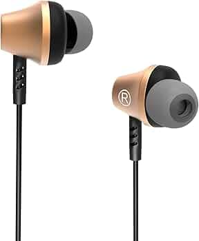 HD Sound Ear Wired Earphones with Mic Brown