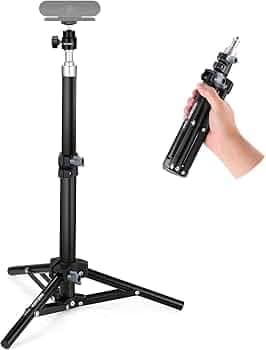NEEWER Webcam Stand Tripod for Desk, Mini Camera Desktop Tripod with Cell Phone Holder Compatible with iPhone Logitech Anker Emeet Webcam Ring Light for Video Recording Live Streaming Zoom Call, ST45B